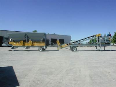 Rock Systems 802 Portable Pugmill Plant & 2 Bin Blending Hopper