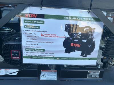 2026 STARVOX SV-GAC40 AIR COMPRESSOR, 175psi. --(LOCATED IN MADERA, CA)--