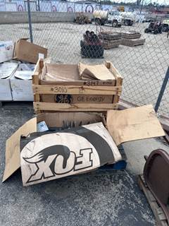 APPROX. (4) SHOCKS W/COILS, BOX OF ASST. ELECTRICAL COMPONENTS --(LOCATED IN COLTON, CA)--