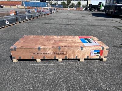 2026 ABOSS JDC1520 15'X20' STEEL CARPORT. --(LOCATED IN COLTON, CA)--