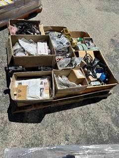 PALLET OF ASST. ELECTRIC CABLES AND ELECTRIC BOXES AND FITTINGS.  --(LOCATED IN COLTON, CA)--