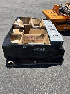 PALLET OF APPROX. (6) ELECTRIC MOTORS, ASST. ELECTRICAL BOXES.  --(LOCATED IN COLTON, CA)--