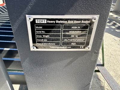 TOFT HSSB-74 74" SKELETON BUCKET --(LOCATED IN COLTON, CA)--