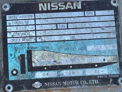 NISSAN CPH02A25V FORKLIFT