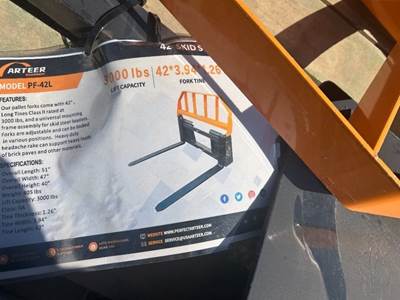 2026 ARTEER PF-42L FORK ATTACHMENT --(LOCATED IN MADERA, CA)--