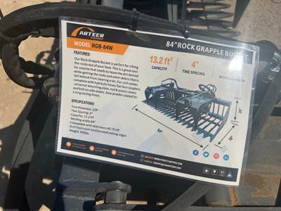 2026 ARTEER RGB-84W 84" GRAPPLE BUCKET --(LOCATED IN MADERA, CA)--