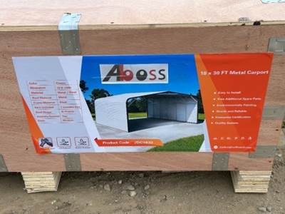 2026 ABOSS JDC1830 METAL CARPORT, 18'x30' --(LOCATED IN MADERA, CA)--