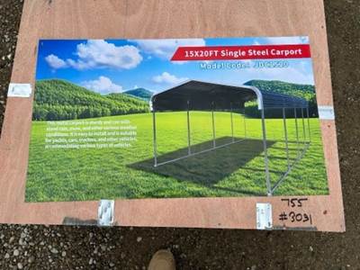 2026 ABOSS JDC1520 STEEL CARPORT