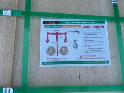 APPROX. (5) 2026 STARVOX SV-RC13000 RATCHET BINDERS & CHAINS --(LOCATED IN MADERA, CA)--