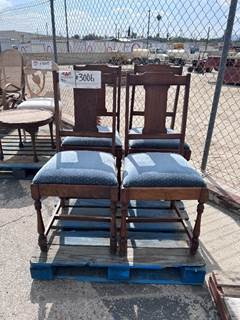 APPROX. (4) WOODEN CHAIRS W/CUSHION --(LOCATED IN COLTON, CA)--