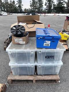 SPOOL OF ELECTRICAL CABLE, ASST. LED LIGHTING, ASST. OUTLET BOXES --(LOCATED IN COLTON, CA)--
