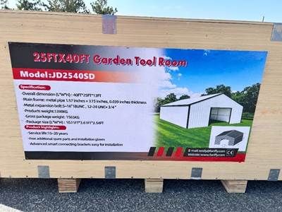 JD2540SD 25'X40' GARDEN TOOL ROOM --(LOCATED IN COLTON, CA)--