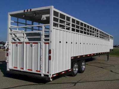 Neville 40x102 Tandem Axle Steel Livestock Trailer - Air Ride, Fixed Axle