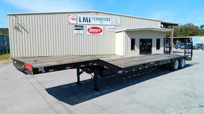 Pitts LB35-38 35 Ton Lowboy Trailer - Contractor Special Neck, Spring Assisted Ramps