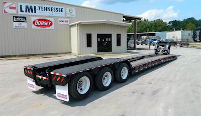 Pitts 53x102 Tri Axle Steel Lowboy Trailer - Air Ride, Fixed Axle