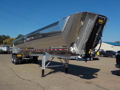 MAC 40 ft Frameless Half Round End Dump Trailer - Tandem Axle, Aluminum, Air Ride