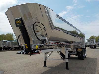 MAC 32 ft Half Round End Dump Trailer - Tandem Axle, Aluminum, Air Ride