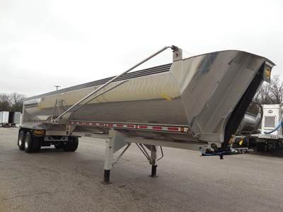 MAC 40 ft Half Round End Dump Trailer - Tandem Axle, Aluminum, Air Ride