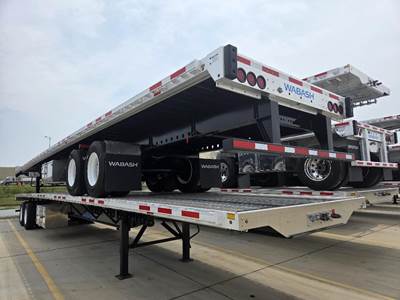 Wabash 53x102 Combination Flatbed Trailer - Air Ride, Sliding Spread Axle