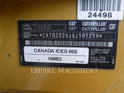 Caterpillar 232D3 Track Skid Steer