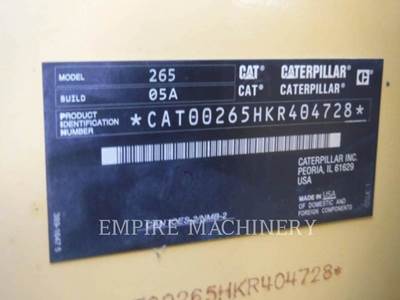 Caterpillar 265-5 CA Track Skid Steer