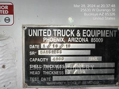 International 4K TRK AZ Water Truck