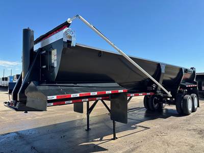 DURA HAUL 34 ft Frameless Half Round End Dump Trailer - Tandem Axle, Steel, Single Point