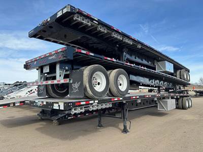 Manac 48x102 Steel Flatbed Trailer - Air Ride, Sliding Axle
