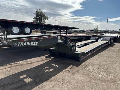 Trail-Eze USED LIKE NEW TE110DG 55 TON LOWBOY, PONY MOTOR, 2 Lowboy Trailer