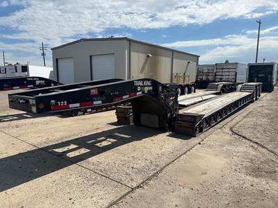 Trail King 9 WIDE 55 TON LOWBOY, PONY MOTOR, AIR RIDE, FENDER Lowboy Trailer
