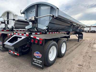 JET 40x102 Tandem Axle Steel Side Dump Trailer - Air Ride, Fixed Axle