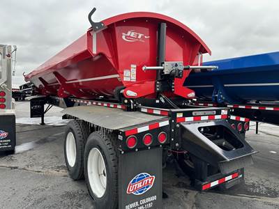 JET 40x102 Tandem Axle Steel Side Dump Trailer - Air Ride, Fixed Axle