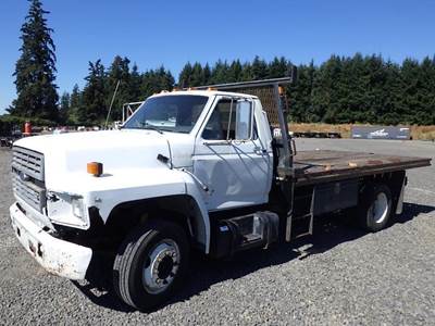 1991 Ford F-600 14' Flatbed Truck