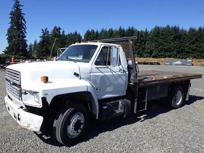 1991 Ford F-600 14' Flatbed Truck
