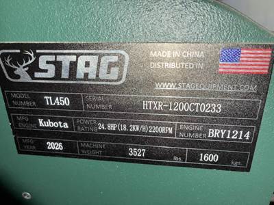 2026 Stag TL450 Skid Steer Track Loader