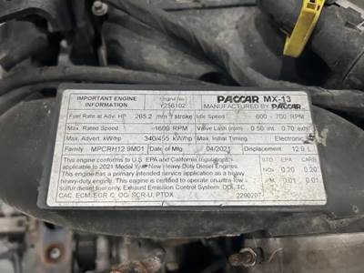 Paccar MX-13 Engine for a 2022 Kenworth T680