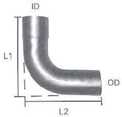 90% Elbow 5" Id /5"OD Aluminized 12" Leg