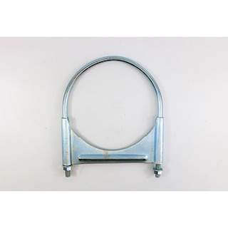 New 4" Chrome Guillotine Exhaust Clamp. U-Bolt Style. Zinc Material