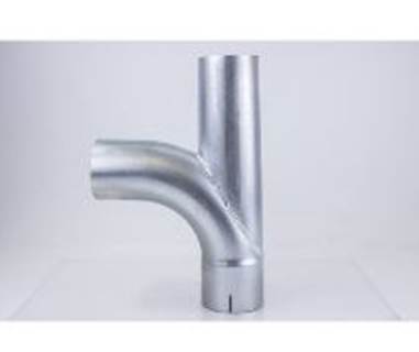 New 4" Exhaust T Pipe With Divider.  4"OD X 2 & 4" Id X 1 .  Aluminized