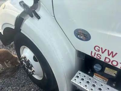 Freightliner M2 112 Left Fender Extension for a 2017 Freightliner M2 112 Medium Duty