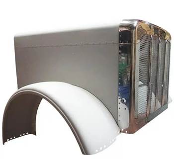 2008-2020 Peterbilt 389 131 BBC Aluminum Hood w/ Fenders & Stainless Grille, Replaces L29-6093-1000