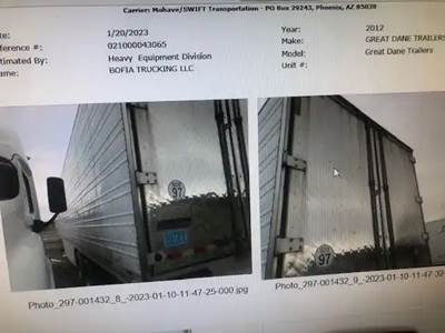 Rear Doors 2012 Great Dane Reefer,Price Is Each Door