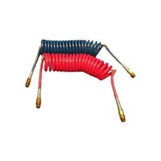 Tractor Trailer 15' Coil Air Line Set.  Coiled Air Sets Coiled Set Red & Blue.
