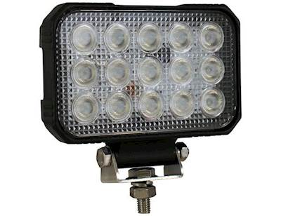 New 6" Rectangular Flood Work Light.  15 Clear Led's Clear Lens 12/24V.  1.96