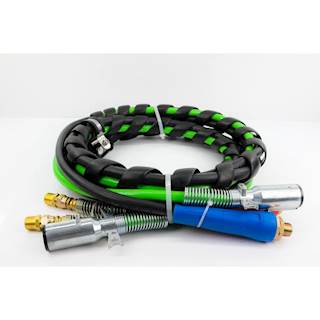 3 in 1 12' Electraplus 7-WAY ABS Electrical and Air Cord Trailer Air Line Set, Part # 451097