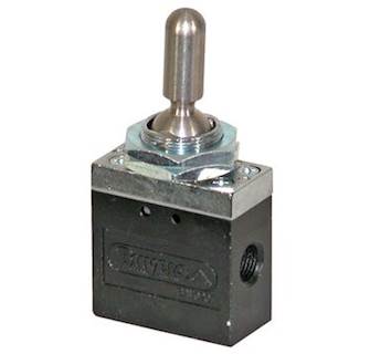 BAV020T Air Toggle. Feather Capabilities. Non- Detented With Center Return. 1/4"