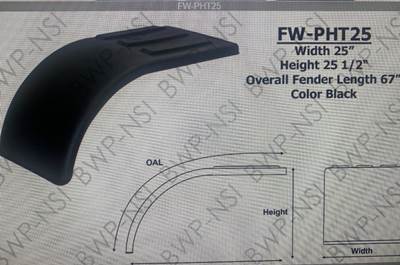 New Poly Half Fender.  Price Each.  See Picture For Measurement Reference