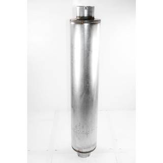 New Muffler, 4"X4"X8.5" Round Type 1  4" Inlet And Outlet.  8.5" Body 40"