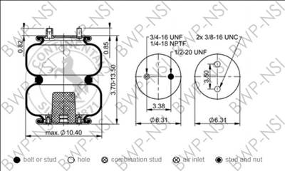 New Air Bag, Fits Multiple Ridewell Suspension Applications