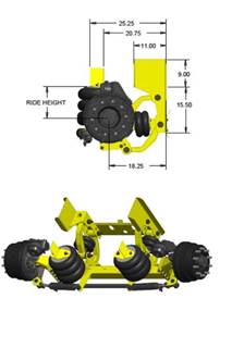 New 13K Fabricated Steerable Lift Axle. 10 Hole Hub Pilot. Adjustable Ride